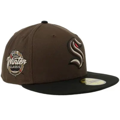 New Era - NHL Brun fitted Keps - Hatstore Exclusive x Seattle Kraken 59FIFTY Walnut/Black Fitted @ Hatstore