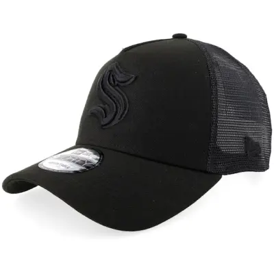 New Era - NHL Svart trucker Keps - Hatstore Exclusive x Seattle Kraken 9FORTY Black A-frame Trucker @ Hatstore