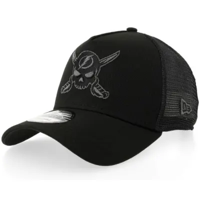 New Era - NHL Svart trucker Keps - Hatstore Exclusive x Tampa Bay Lightning 9FORTY Black/Metallic A-Frame Trucker @ Hatstore