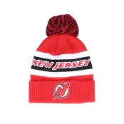 Adidas - NHL Röd pom Beanie - New Jersey Devils Cuffed Knit Red/Black Pom @ Hatstore