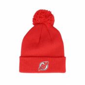 Adidas - NHL Röd pom Beanie - New Jersey Devils NHL Cuffed Beanie Red Pom @ Hatstore