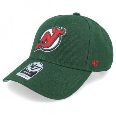47 Brand - NHL Grön adjustable Keps - New Jersey Devils Mvp Dark Green/Red Adjustable @ Hatstore