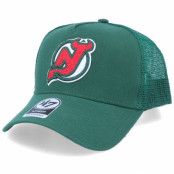 47 Brand - NHL Grön trucker Keps - New Jersey Devils Mvp Chain Link Dark Green/Red Trucker @ Hatstore