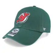 47 Brand - NHL Grön unconstructed Keps - New Jersey Devils NHL Clean Up Dark Green Dad Cap @ Hatstore