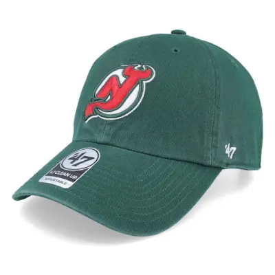 47 Brand - NHL Grön unconstructed Keps - New Jersey Devils NHL Clean Up Dark Green Dad Cap @ Hatstore