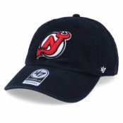 47 Brand - NHL Svart unconstructed Keps - New Jersey Devils Clean Up Black Adjustable @ Hatstore