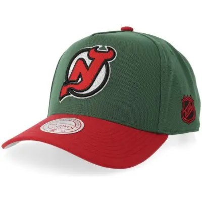 Mitchell&Ness - NHL Grön Keps - New Jersey Devils Legendary Home Pro Sb Green/Red A-Frame @ Hatstore