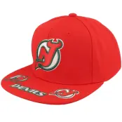 Mitchell&Ness - NHL Röd snapback Keps - New Jersey Devils Vintage Hat Trick Red Snapback @ Hatstore
