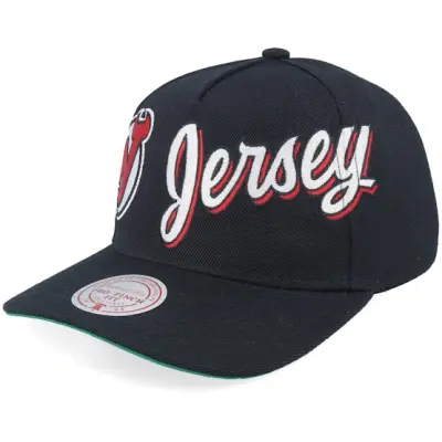 Mitchell&Ness - NHL Svart adjustable Keps - New Jersey Devils Busted Pro Black A-Frame Adjustable @ Hatstore