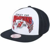 Mitchell&Ness - NHL Vit snapback Keps - New Jersey Devils Heartland Champ Vintage Black Snapback @ Hatstore