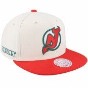 Mitchell&Ness - NHL Vit snapback Keps - New Jersey Devils Vintage Off White/Red Snapback @ Hatstore