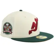 New Era - NHL Beige fitted Keps - New Jersey Devils 59FIFTY Chrome/Dark Green Fitted @ Hatstore