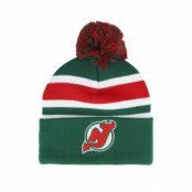 Mitchell&Ness - NHL Grön pom Beanie - New Jersey Devils Stripe Knit Green Pom @ Hatstore