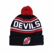 Outerstuff - NHL Svart pom Beanie - Kids New Jersey Devils Jacquared Knit Black Pom @ Hatstore