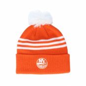 Adidas - NHL Orange pom Beanie - New York Islanders 3-Stripe Cuffed Orange Pom @ Hatstore