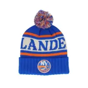 American Needle - NHL Blå pom Beanie - New York Islanders Pillow Line Knit Royal/Ivory/Orange Pom @ Hatstore