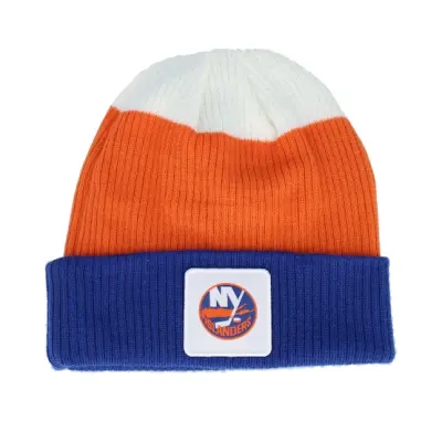 Fanatics - NHL Blå cuff Beanie - New York Islanders Showboat Deep Royal/Dark Orange Cuff @ Hatstore