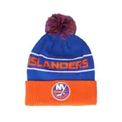 Fanatics - NHL Blå pom Beanie - New York Islanders Authentic Pro LockerRoom Royal/Orange Pom @ Hatstore
