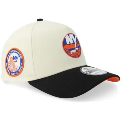 New Era - NHL Beige adjustable Keps - Hatstore Exclusive x New York Islanders 9FORTY Inaugural Season 21-22 Chrome/Black A-frame Adjustable @ Hatstore