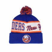 Mitchell&Ness - NHL Blå pom Beanie - New York Islanders Block Sweep Knit Blue Pom @ Hatstore