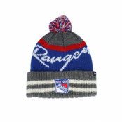 47 Brand - NHL Grå pom Beanie - New York Rangers Hyperbolic 47 Cuff Beanie Charcoal/Royal/White/Red Pom @ Hatstore