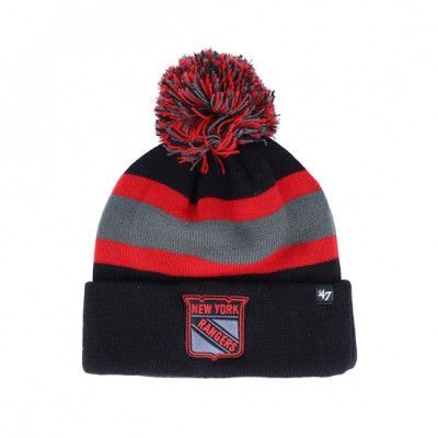 47 Brand - NHL Svart pom Beanie - New York Rangers Breakaway Cuff Knit Black Pom @ Hatstore