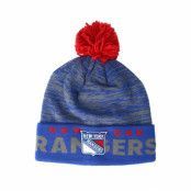 Adidas - NHL Blå pom Beanie - New York Rangers Cuffed Knit Blue/Grey Pom @ Hatstore