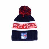 Adidas - NHL Blå pom Beanie - New York Rangers Cuffed Knit Blue/Red Pom @ Hatstore