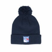 Adidas - NHL Blå pom Beanie - New York Rangers NHL Cuffed Beanie Navy Blue Pom @ Hatstore