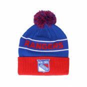 Fanatics - NHL Blå pom Beanie - New York Rangers Authentic Pro Locker Room Blue/Red Pom @ Hatstore