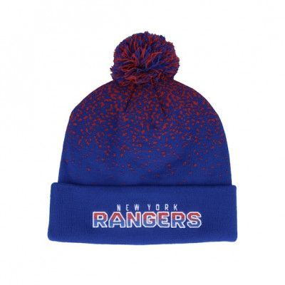 Fanatics - NHL Blå pom Beanie - New York Rangers Iconic Gradiant Beanie Deep Royal Pom @ Hatstore