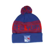 Fanatics - NHL Blå pom Beanie - New York Rangers Navy/Red Pom @ Hatstore