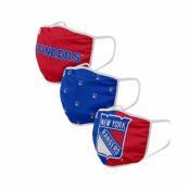 Foco - NHL Blå Mask - New York Rangers 3-Pack NHL Red/Blue Face Mask @ Hatstore