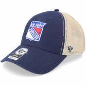 47 Brand - NHL Blå trucker Keps - New York Rangers NHL Flagship Wash MVP Navy Trucker @ Hatstore