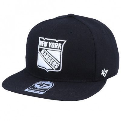 47 Brand - NHL Svart snapback Keps - New York Rangers Sure Shot Captain Black/White Snapback @ Hatstore
