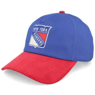 American Needle - NHL Blå adjustable Keps - New York Rangers Burnett Blue/Red Corduroy A-Frame Adjustable @ Hatstore