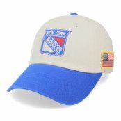 American Needle - NHL Vit unconstructed Keps - New York Rangers United Slouch Ivory/Royal Dad Cap @ Hatstore