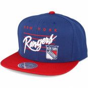 Keps New York Rangers Cursive Script Logo Blue Snapback - Mitchell & Ness - Blå Snapback