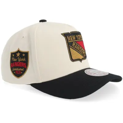 Mitchell&Ness - NHL Beige adjustable Keps - Hatstore Exclusive x New York Rangers Pro Crown Black/Sand A-frame Adjustable @ Hatstore