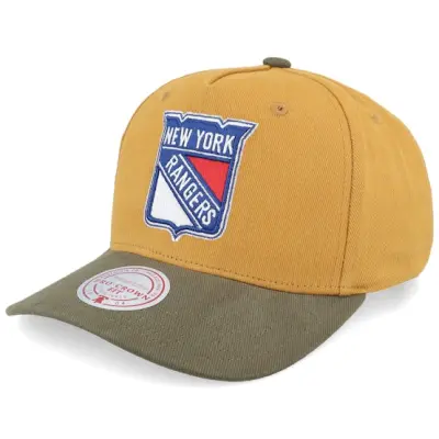 Mitchell&Ness - NHL Beige adjustable Keps - Hatstore Exclusive x New York Rangers Sign. Pro Crown-c. Tan/Brown A-frame Adjustable @ Hatstore