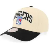 Mitchell&Ness - NHL Beige adjustable Keps - New York Rangers Team Arch Pro Crown Black/Sand A-Frame Adjustable @ Hatstore