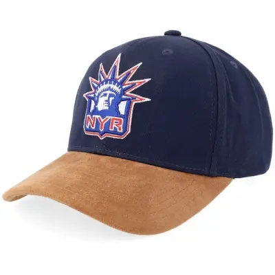 Mitchell&Ness - NHL Blå adjustable Keps - New York Rangers Washed Pro Crown Navy/Brown Adjustable @ Hatstore