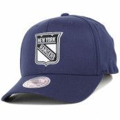 Mitchell&Ness - NHL Blå adjustable Keps - NY Rangers Black&White Logo 110 Adjustable @ Hatstore