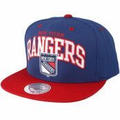 Mitchell&Ness - NHL Blå snapback Keps - New York Rangers 2 tone team arch Blue/Red Snapback @ Hatstore