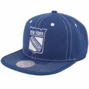 Mitchell&Ness - NHL Blå snapback Keps - New York Rangers Contrast Natural Vintage Blue Snapback @ Hatstore