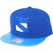 Mitchell&Ness - NHL Blå snapback Keps - NY Rangers Patent 2T/Tonal Snapback @ Hatstore