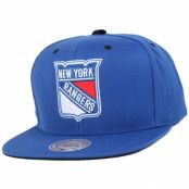 Mitchell&Ness - NHL Blå snapback Keps - NY Rangers Solid Velour Logo Snapback @ Hatstore