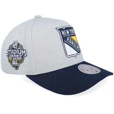Mitchell&Ness - NHL Grå adjustable Keps - Hatstore Exclusive x New York Rangers Pro Crown Grey/Navy A-frame Adjustable @ Hatstore