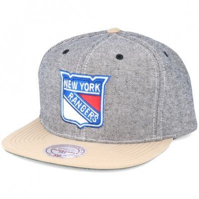 Mitchell&Ness - NHL Grå snapback Keps - NY Rangers Denim Khaki Snapback @ Hatstore