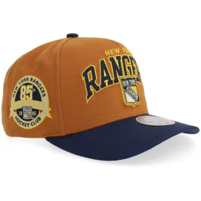 Mitchell&Ness - NHL Orangeadjustable Keps - Hatstore Exclusive x New York Rangers Pro Crown Dark Orange/Navy A-Frame Adjustable @ Hatstore